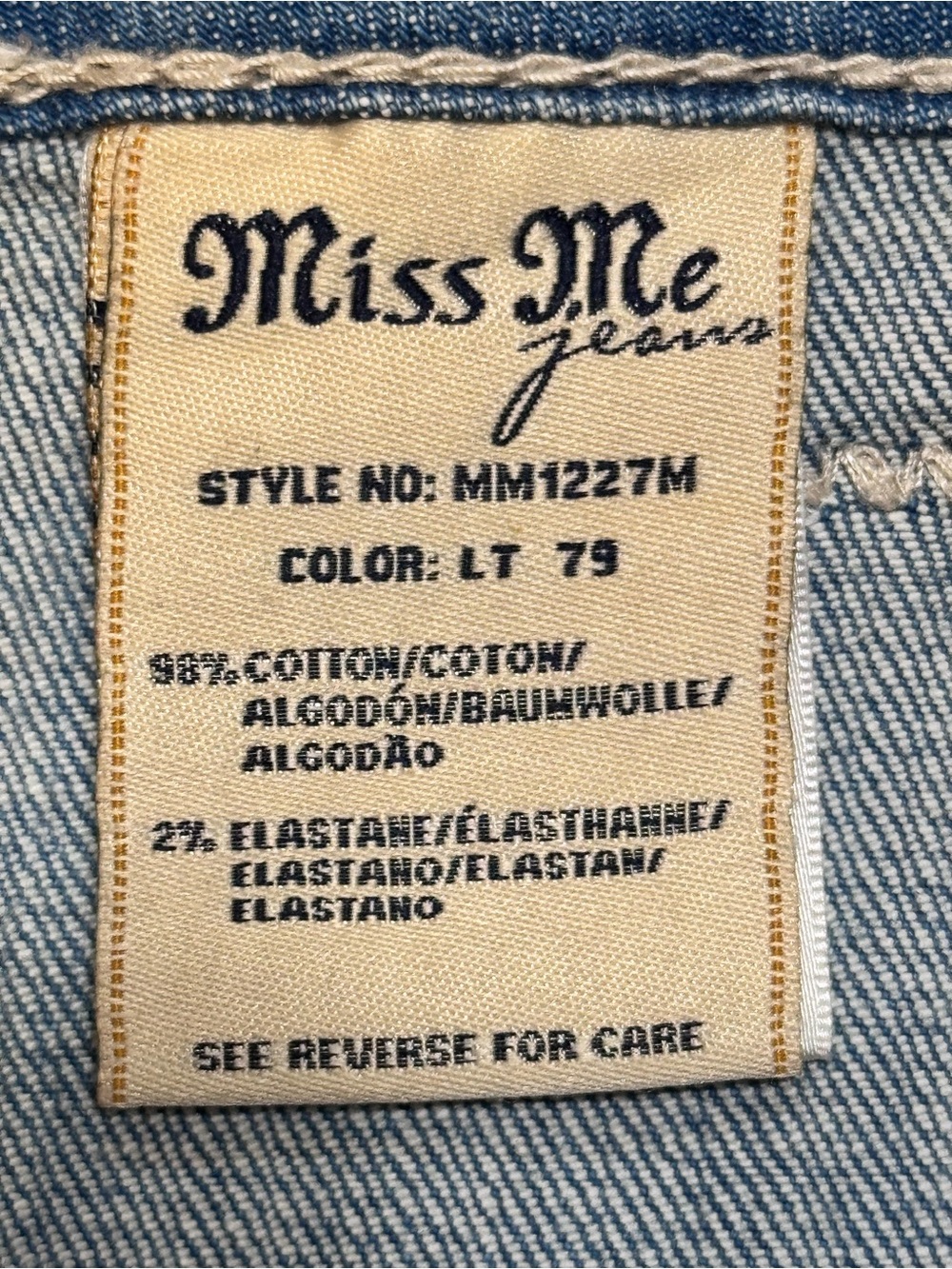 Miss Me Bermuda Women's Light Blue Distressed Denim Mid Rise Jean Shorts size 25 - Picture 6 of 6